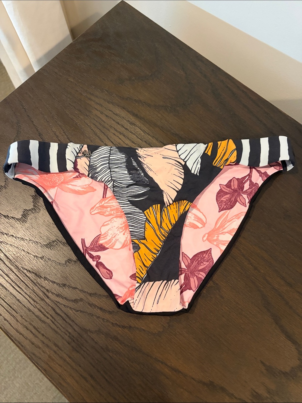 Maaji black small Floral Mixed-Print Bikini Bottoms -